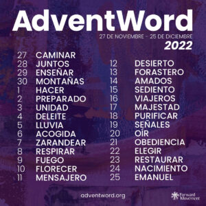 las palabras de AdventWord para el Adviento de 2022